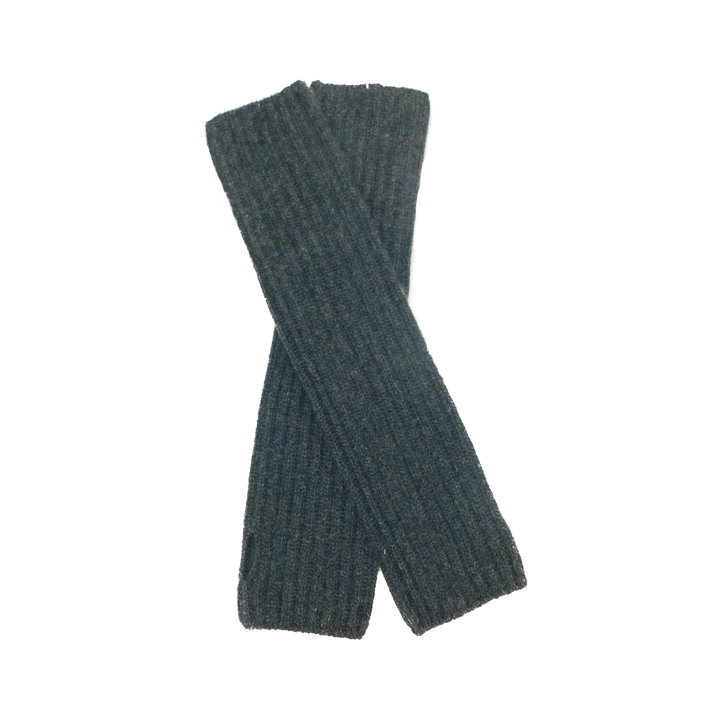 Ladies Heavier-Weight Ribbed Cashmere Wristwarmers — Thumb Slit | Handcrafted in Hawick