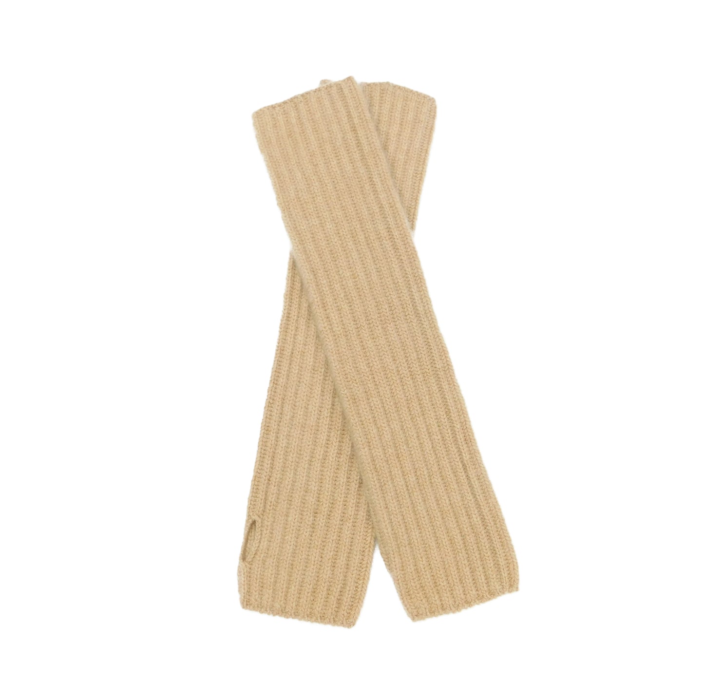 Ladies Heavier-Weight Ribbed Cashmere Wristwarmers — Thumb Slit | Handcrafted in Hawick
