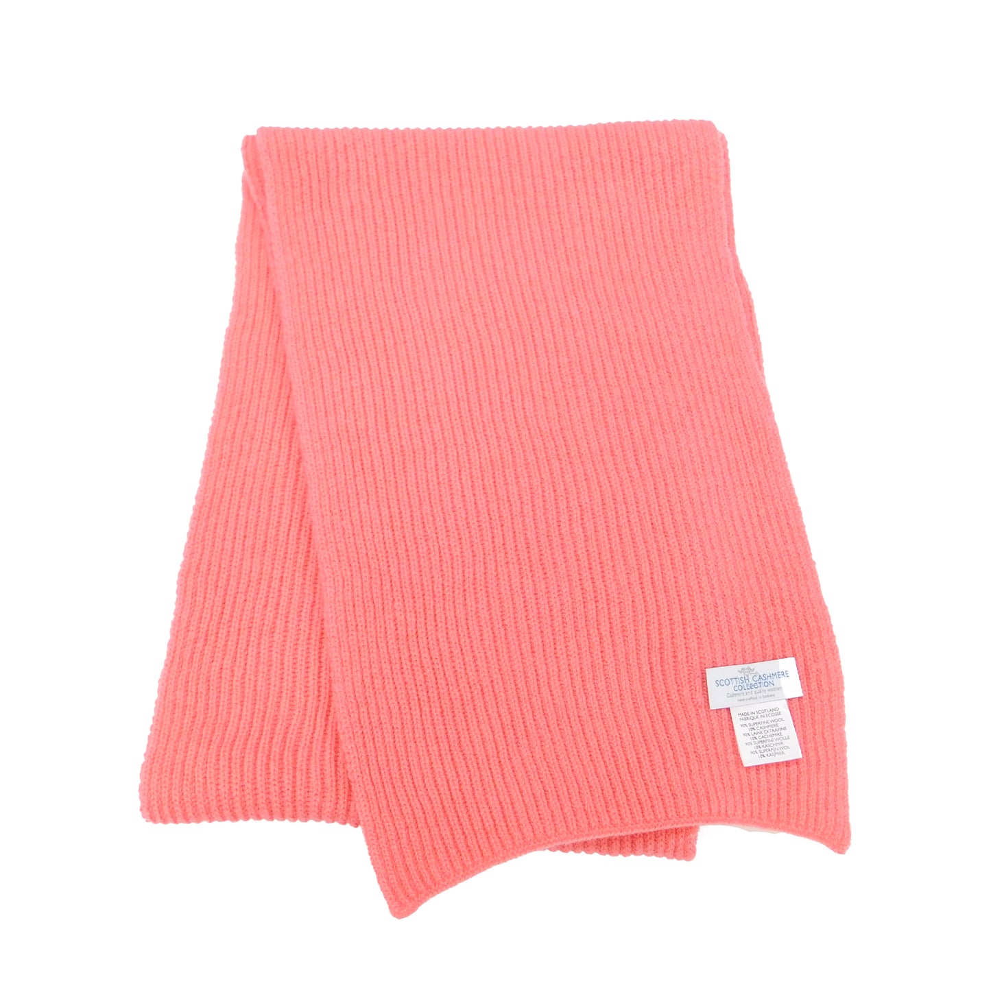 Cashmere Blend Ribbed Knit Scarf — Unisex | Handcrafted in Hawick | 90% Superfine Wool / 10% Cashmere