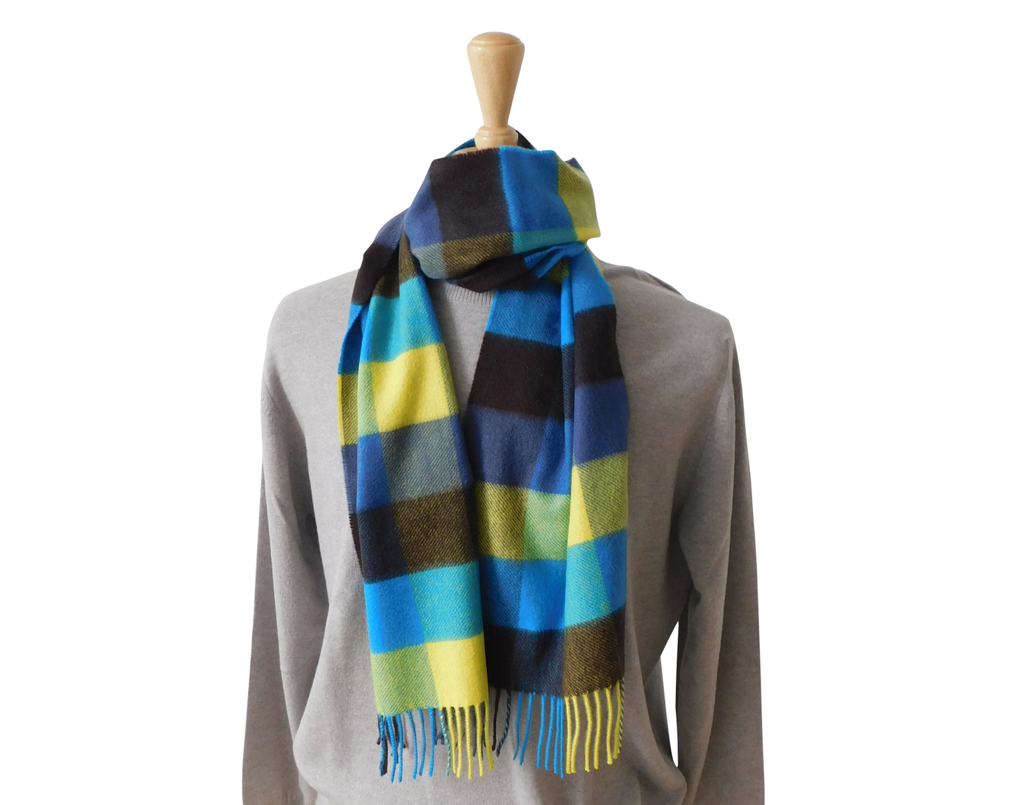 Pure Cashmere Classic Large Check Scarf - Various Colours - Woven for us in the Scottish Highlands