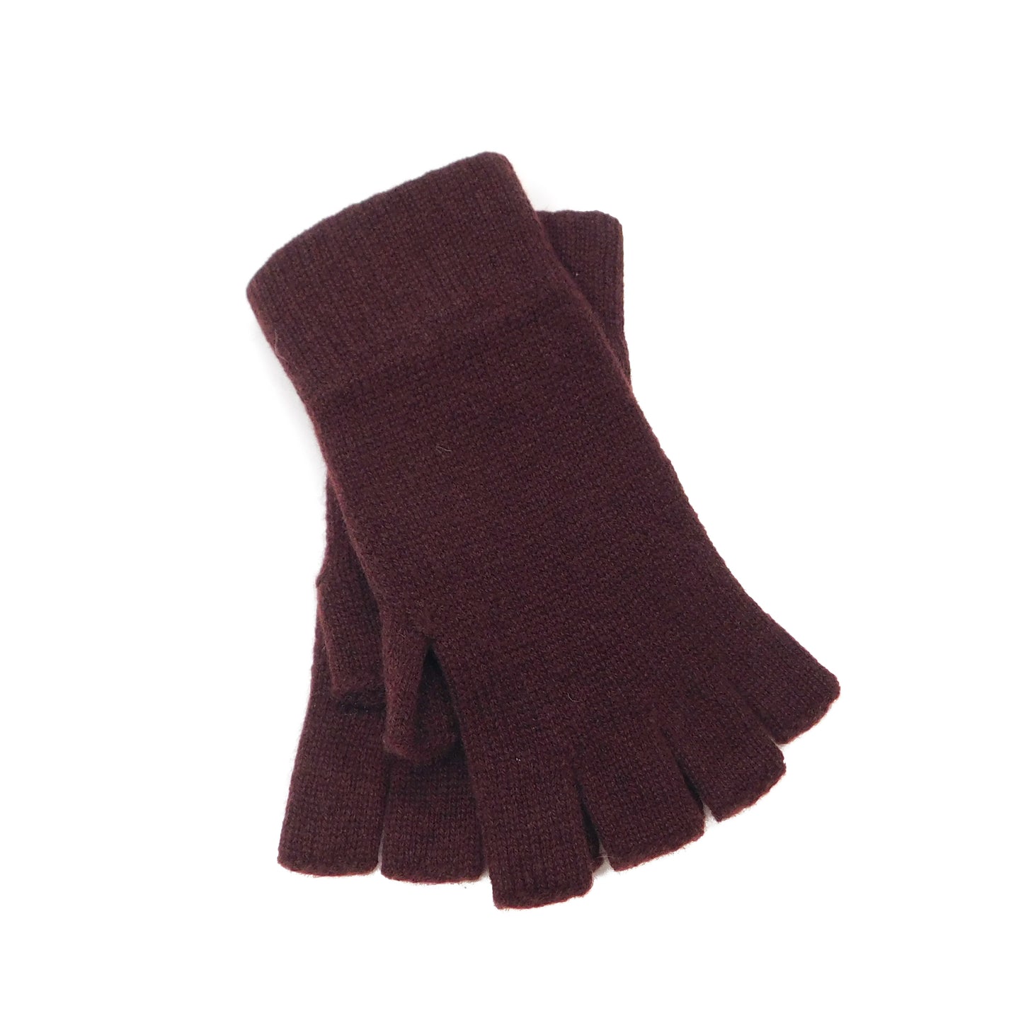 Ladies Pure Cashmere Fingerless Gloves with Keystone Thumb - Reds, Oranges, and Neutrals - Handcrafted in Hawick, Scotland