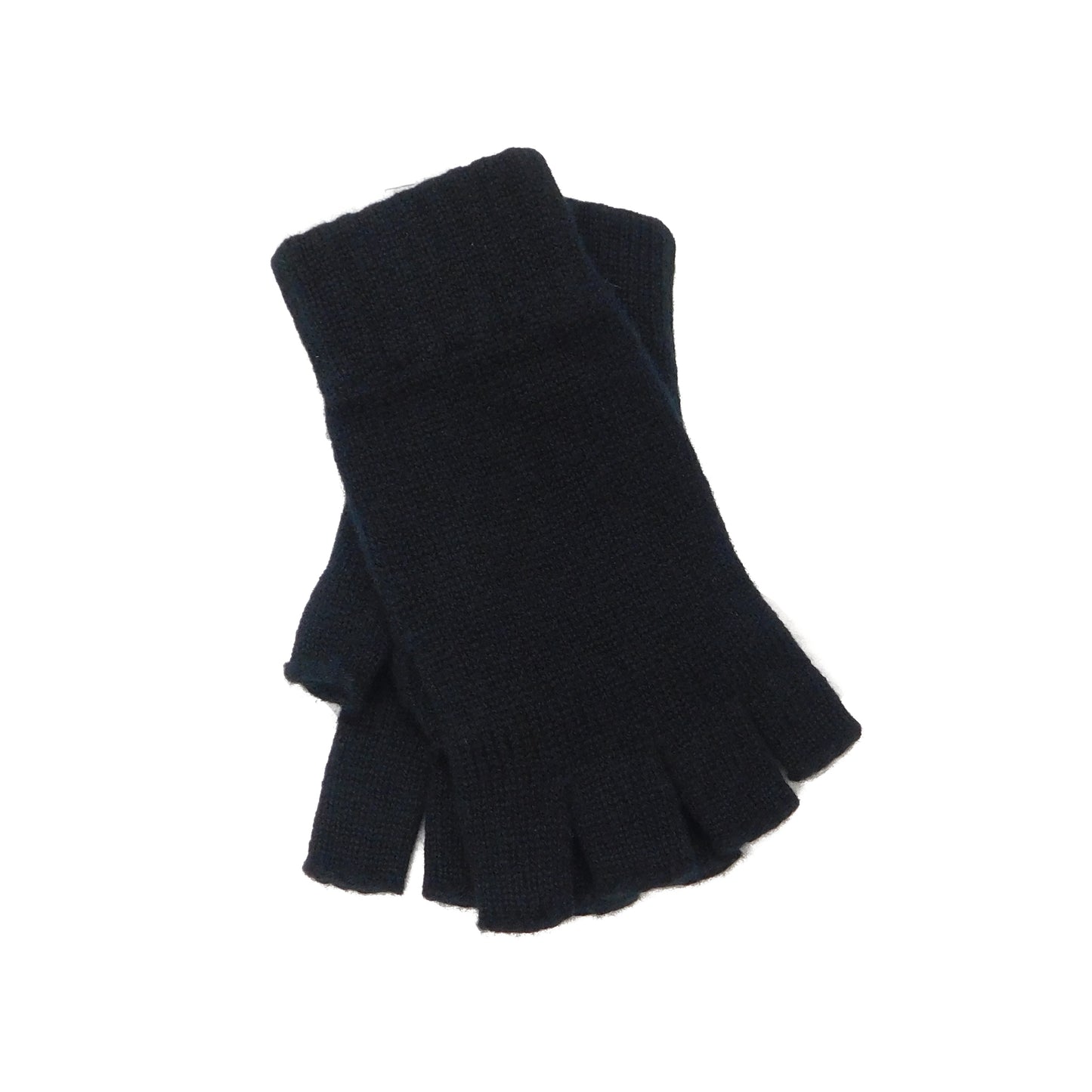Ladies Pure Cashmere Fingerless Gloves with Keystone Thumb - Greys, Blues and Greens - Handcrafted in Hawick, Scotland