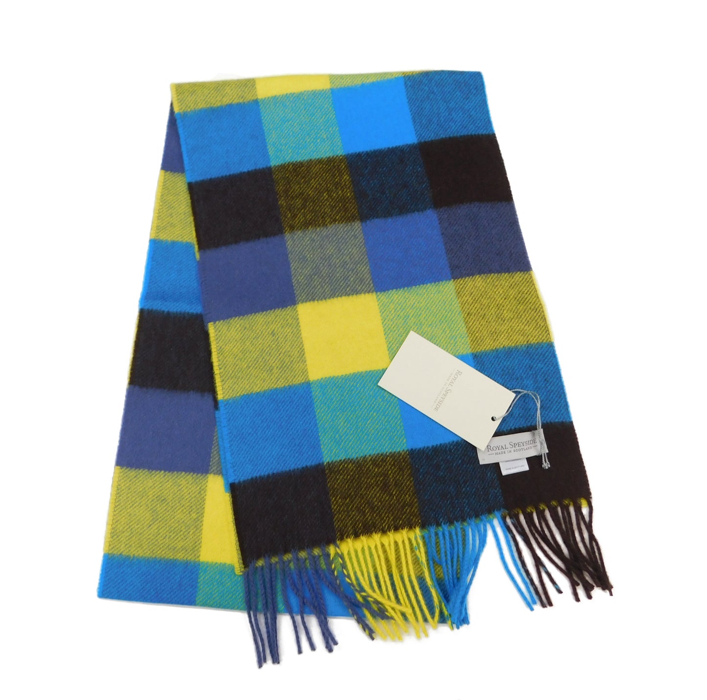 Pure Cashmere Large Check Scarf — Hand-Crafted in the Scottish Highlands