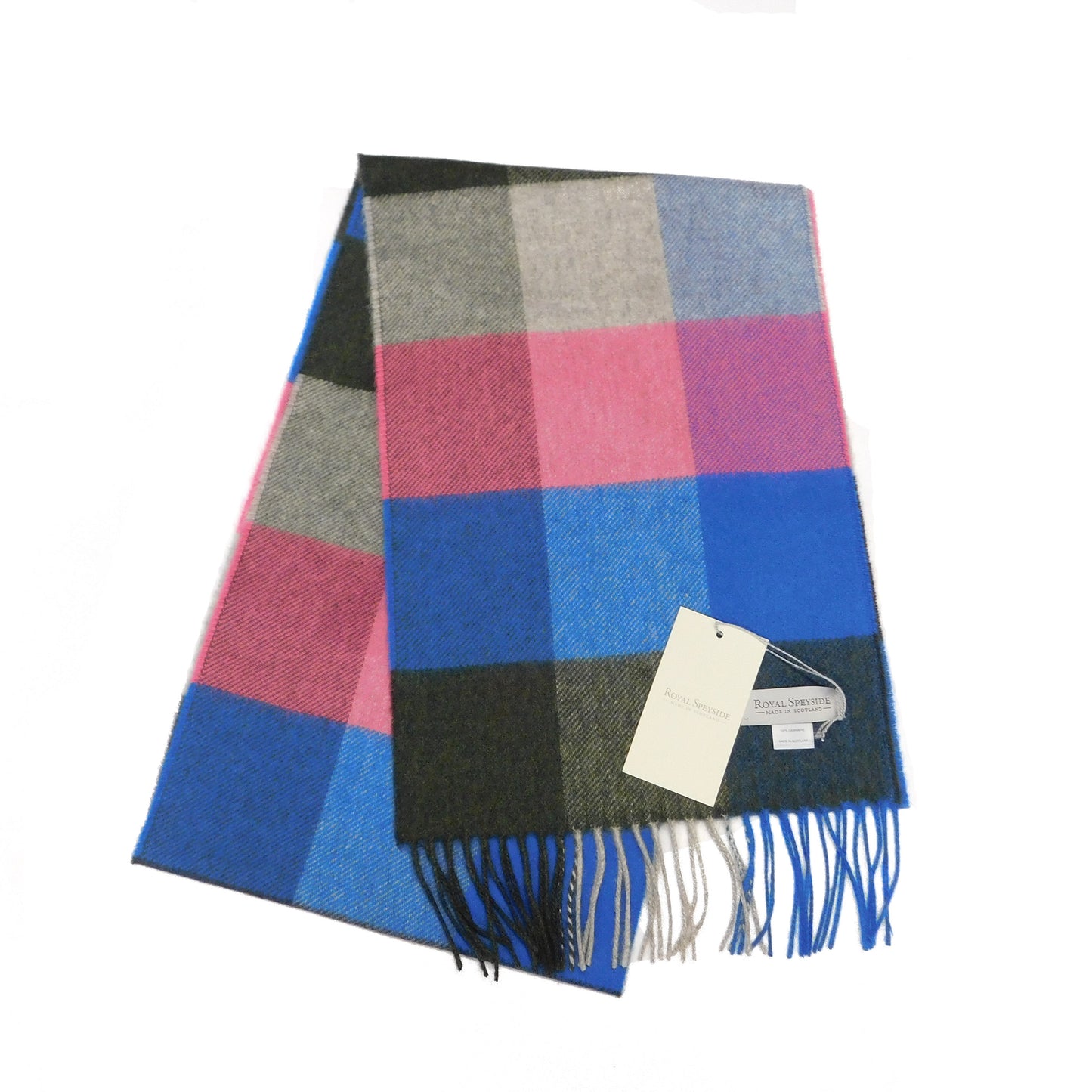 Pure Cashmere Classic Large Check Scarf - Various Colours - Woven for us in the Scottish Highlands