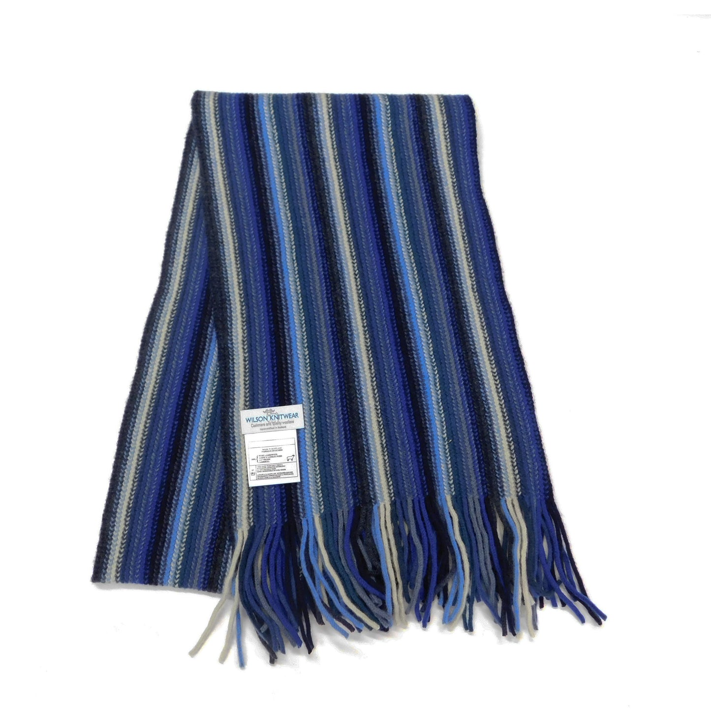 Stripe Scarf, Lambswool Multi-Coloured stripe - Warpknitted in Hawick, Scotland