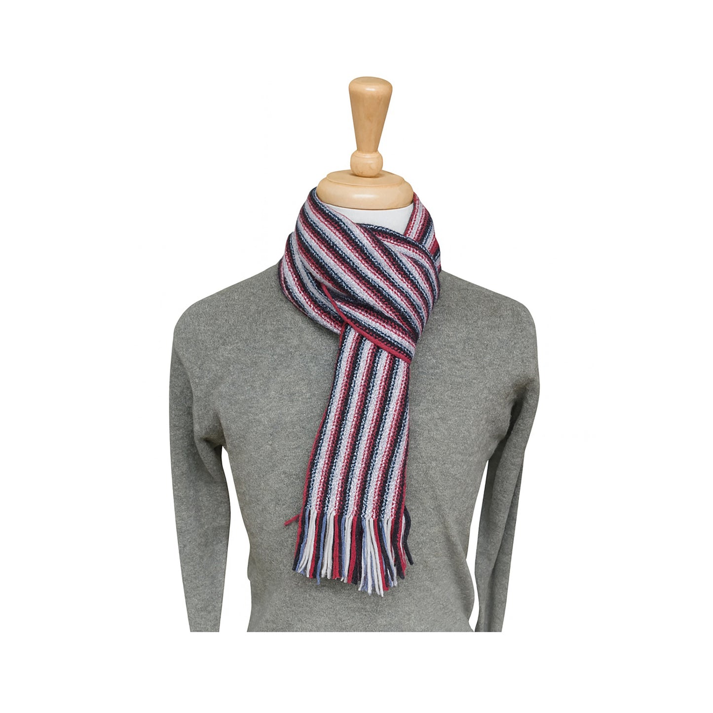 Pure Cashmere Striped Scarf — Hand-Crafted in Hawick | Warp-Knitted