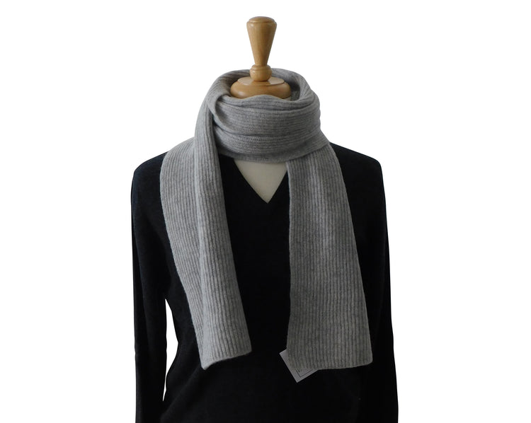 Pure Lambswool Scarf - Narrow Rib, Hand-crafted in Hawick, Scotland
