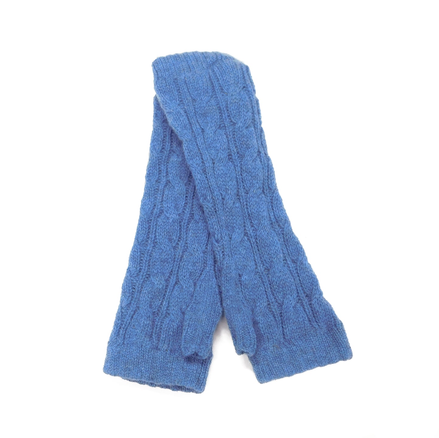 Ladies Pure Cashmere Cable Wristwarmers Longer style with separate thumb - Hand-crafted in Hawick, Scotland