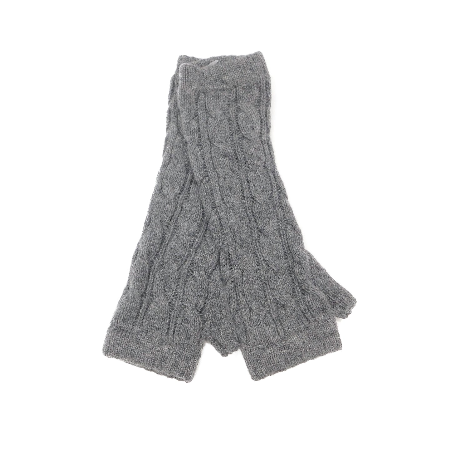 Ladies Pure Cashmere Cable Wristwarmers Longer style with separate thumb - Hand-crafted in Hawick, Scotland