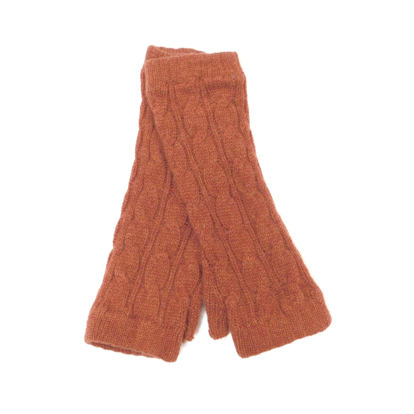 Ladies Pure Cashmere Cable Wristwarmers Longer style with separate thumb - Hand-crafted in Hawick, Scotland