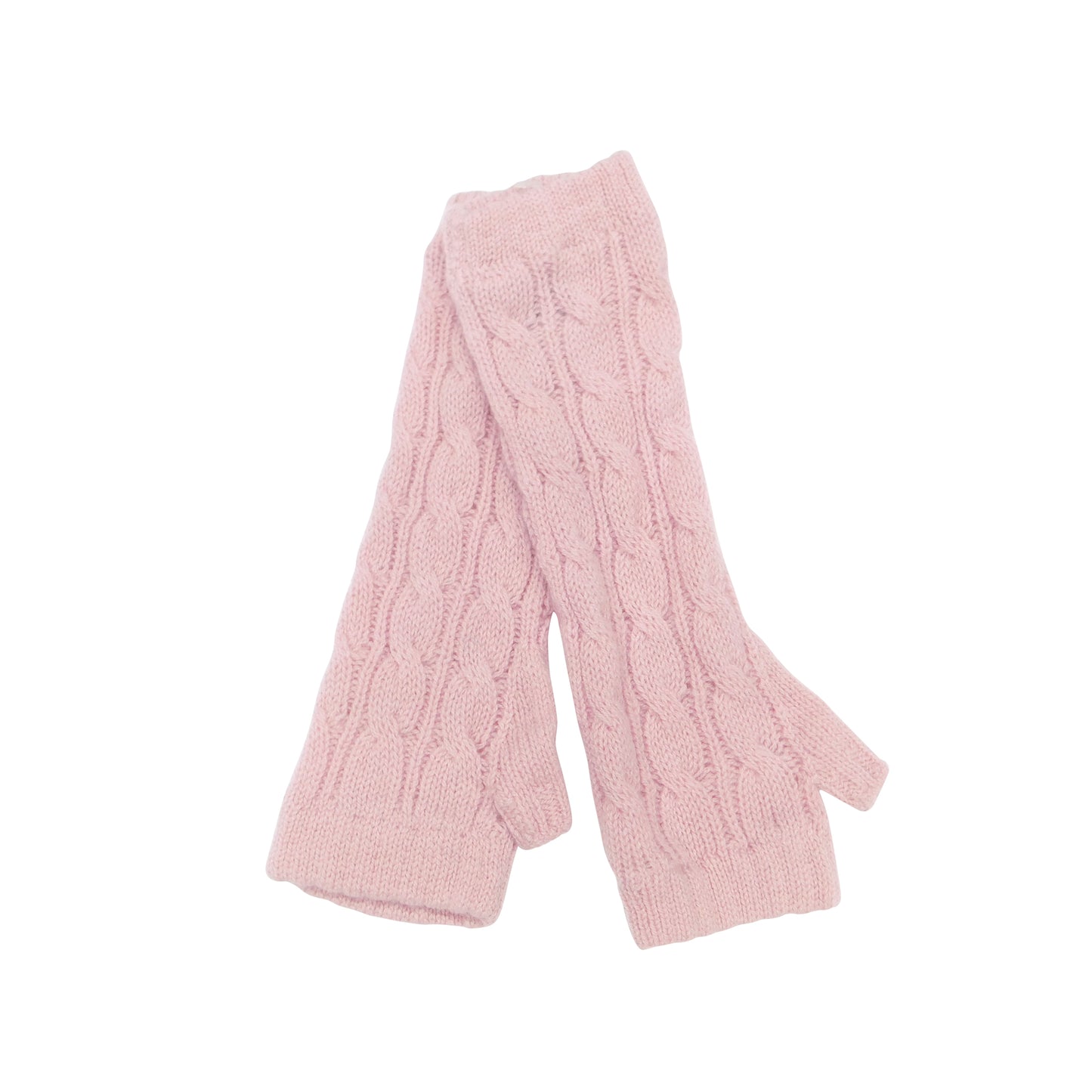 Ladies Pure Cashmere Cable Wristwarmers Longer style with separate thumb - Hand-crafted in Hawick, Scotland