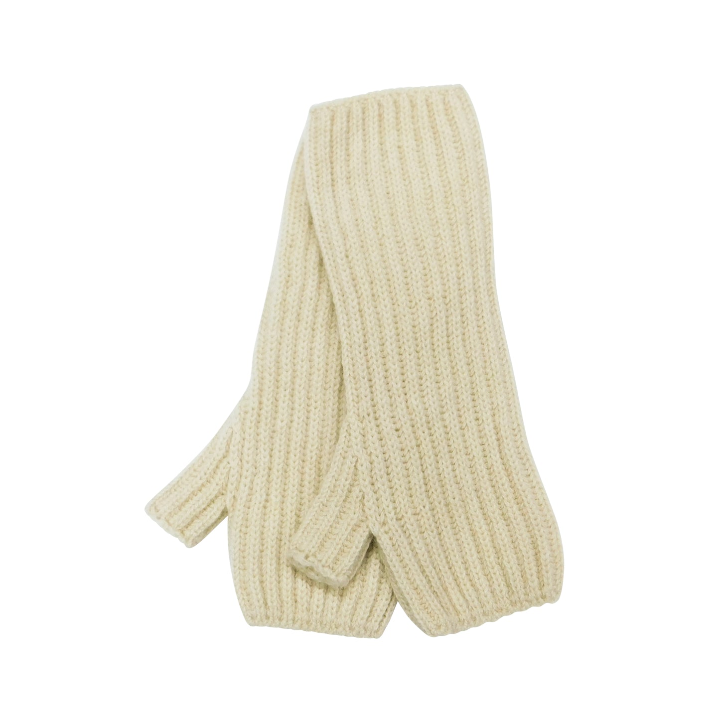 Ladies Pure Cashmere Ribbed Wristwarmers with separate thumb - Hand-crafted in Hawick, Scotland