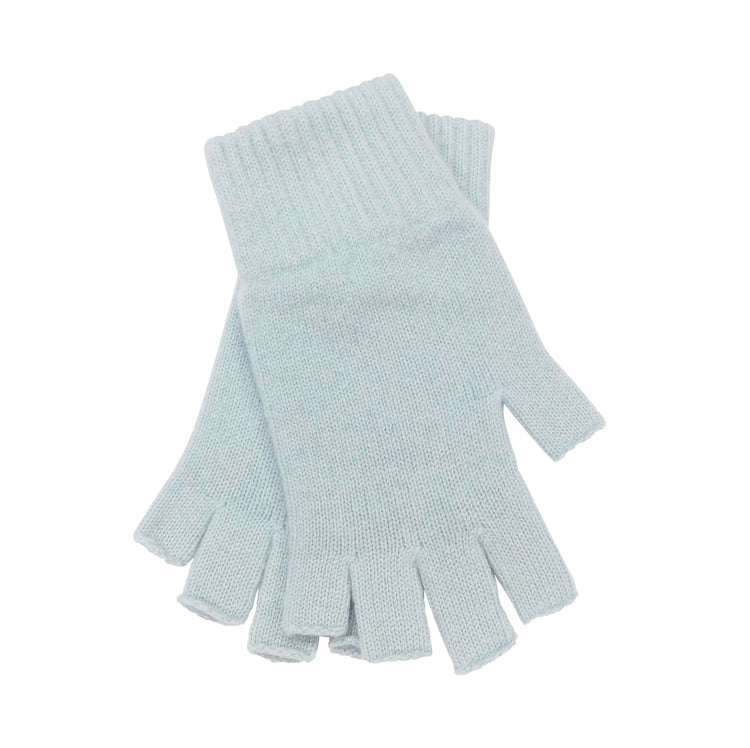 Ladies Pure Cashmere Fingerless Gloves - Greys, Blues and Purples - Handcrafted in Hawick, Scotland