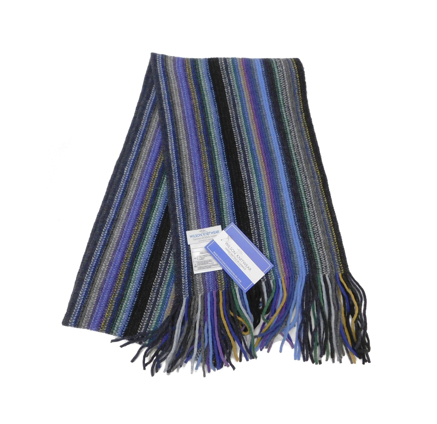 Lambswool Striped Scarf — Hand-Crafted in Hawick | Warp-Knitted