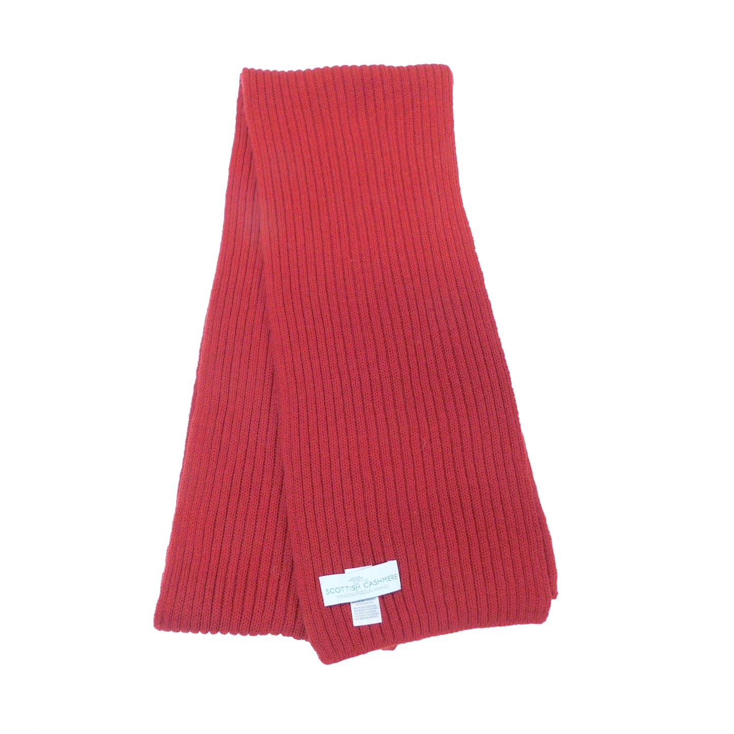 Pure Cashmere Ribbed Knit Scarf — Unisex | Handcrafted in Hawick | Reds, Pinks, Lilacs and Oranges
