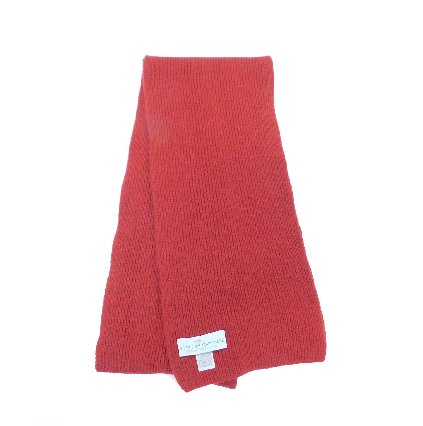 Pure Cashmere Narrow Rib Scarf — Unisex | Handcrafted in Hawick | Reds, Pinks, Lilacs and Oranges