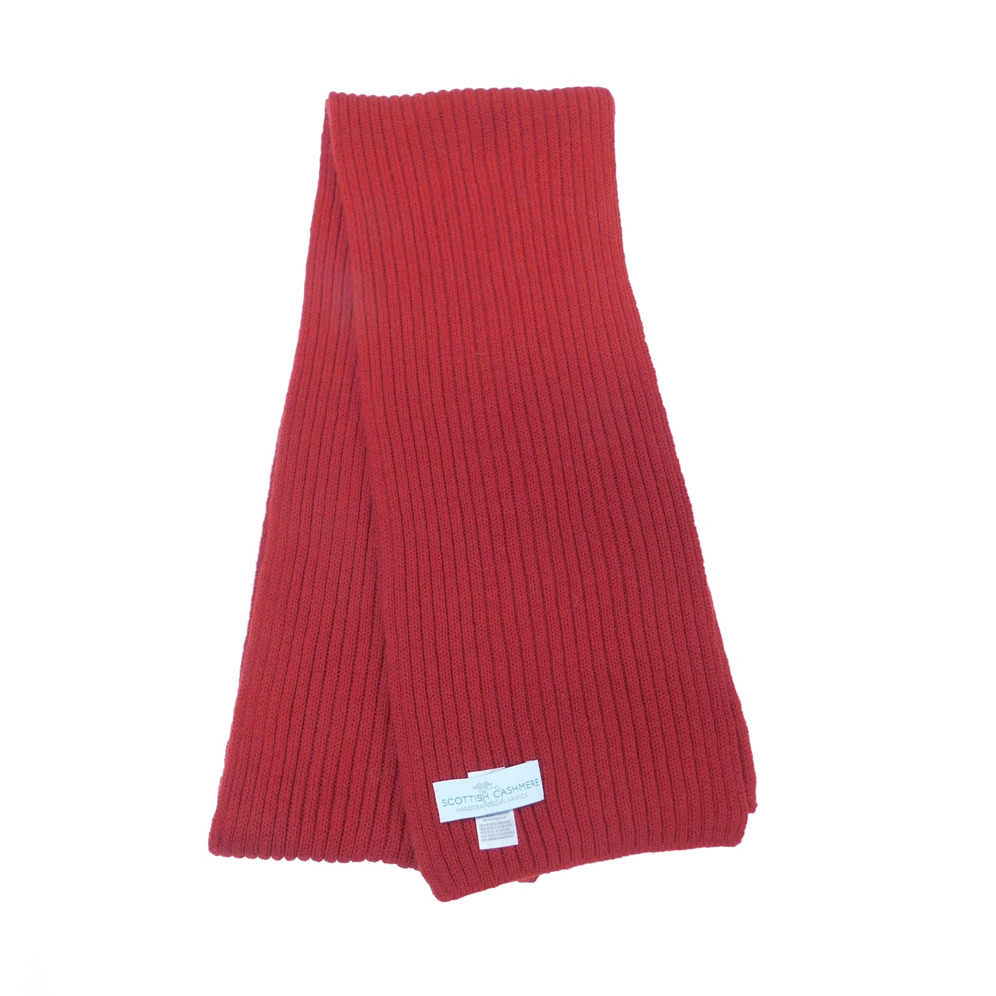 Pure Cashmere Ribbed Scarf - Reds, Pinks, Lilacs and Oranges - Handcrafted in Hawick, Scotland