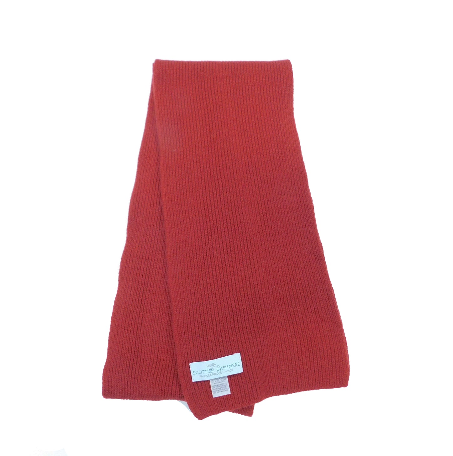 Pure Cashmere Scarf with a narrow rib - Reds, Pinks, Lilacs and Oranges - Handcrafted in Hawick, Scotland