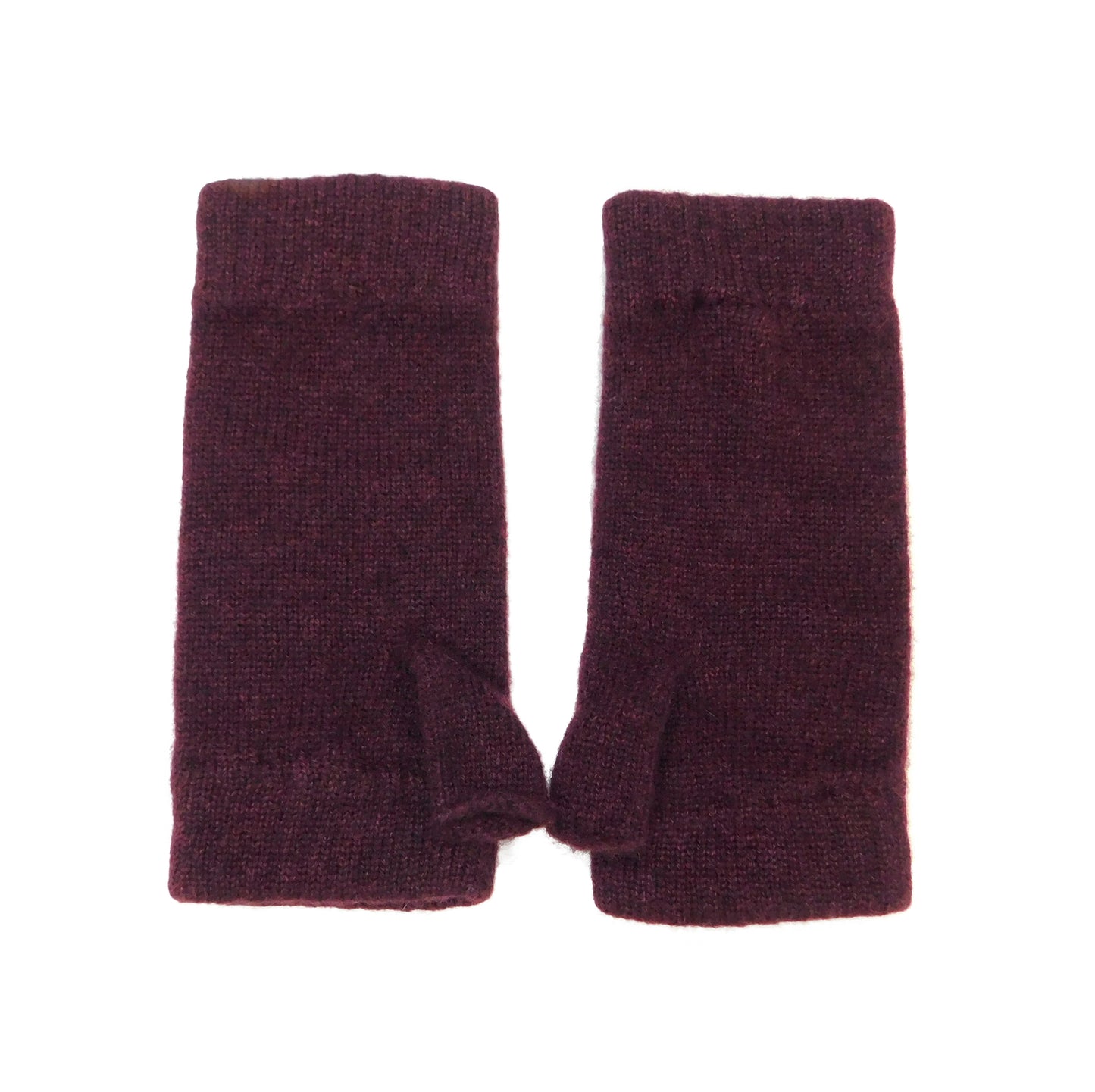 Ladies Pure Cashmere Wristwarmers - Fingerless mitt style with separate thumb - Reds, Burgundys and Neutrals - Handcrafted in Hawick, Scotland