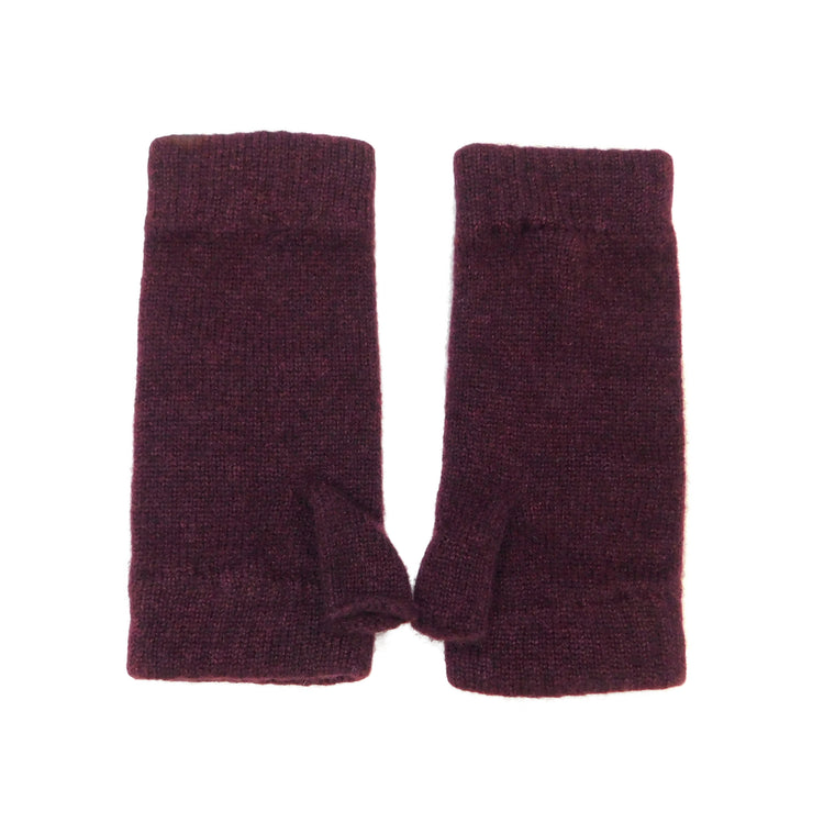 Ladies Pure Cashmere Wristwarmers - Fingerless mitt style with separate thumb - Reds, Burgundys and Neutrals - Handcrafted in Hawick, Scotland