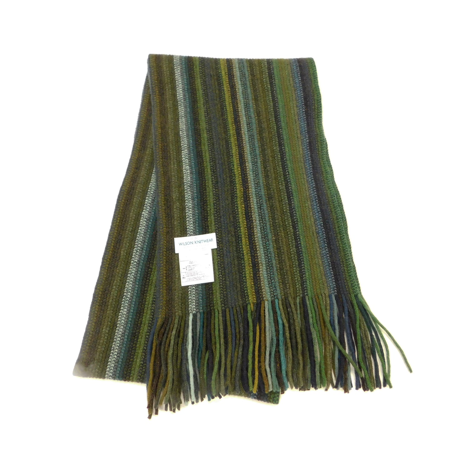 Stripe Scarf, Lambswool Multi-Coloured stripe - Warpknitted in Hawick, Scotland