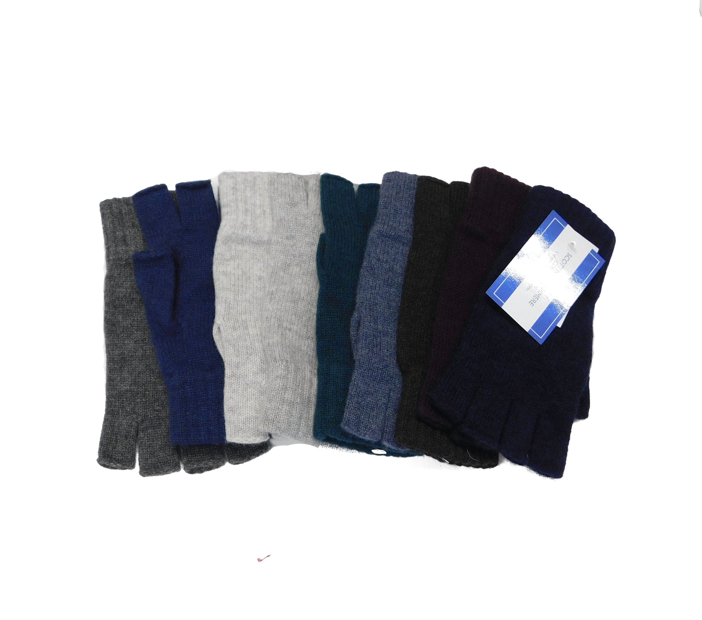 Mens Pure Cashmere Fingerless Gloves - Handcrafted in Hawick, Scotland