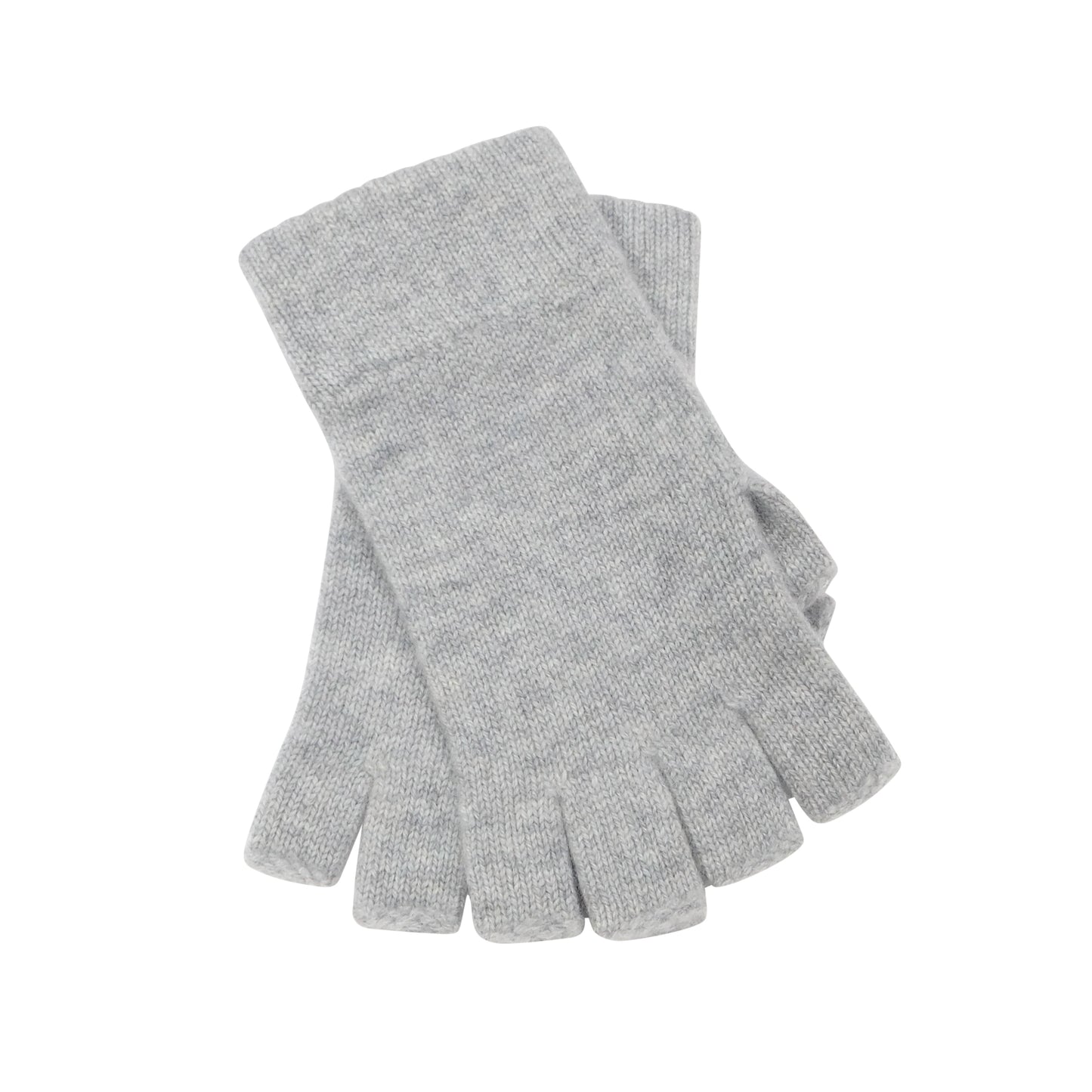 Ladies Pure Cashmere Fingerless Gloves with Keystone Thumb - Greys, Blues and Greens - Handcrafted in Hawick, Scotland