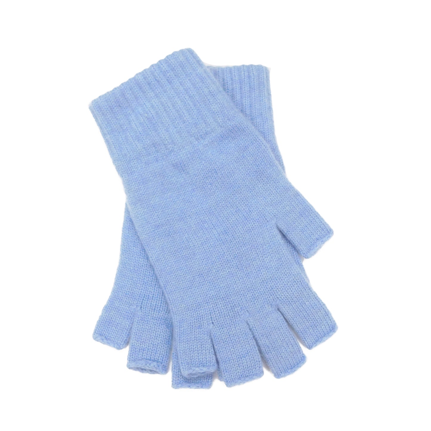 Ladies Pure Cashmere Fingerless Gloves - Greys, Blues and Purples - Handcrafted in Hawick, Scotland