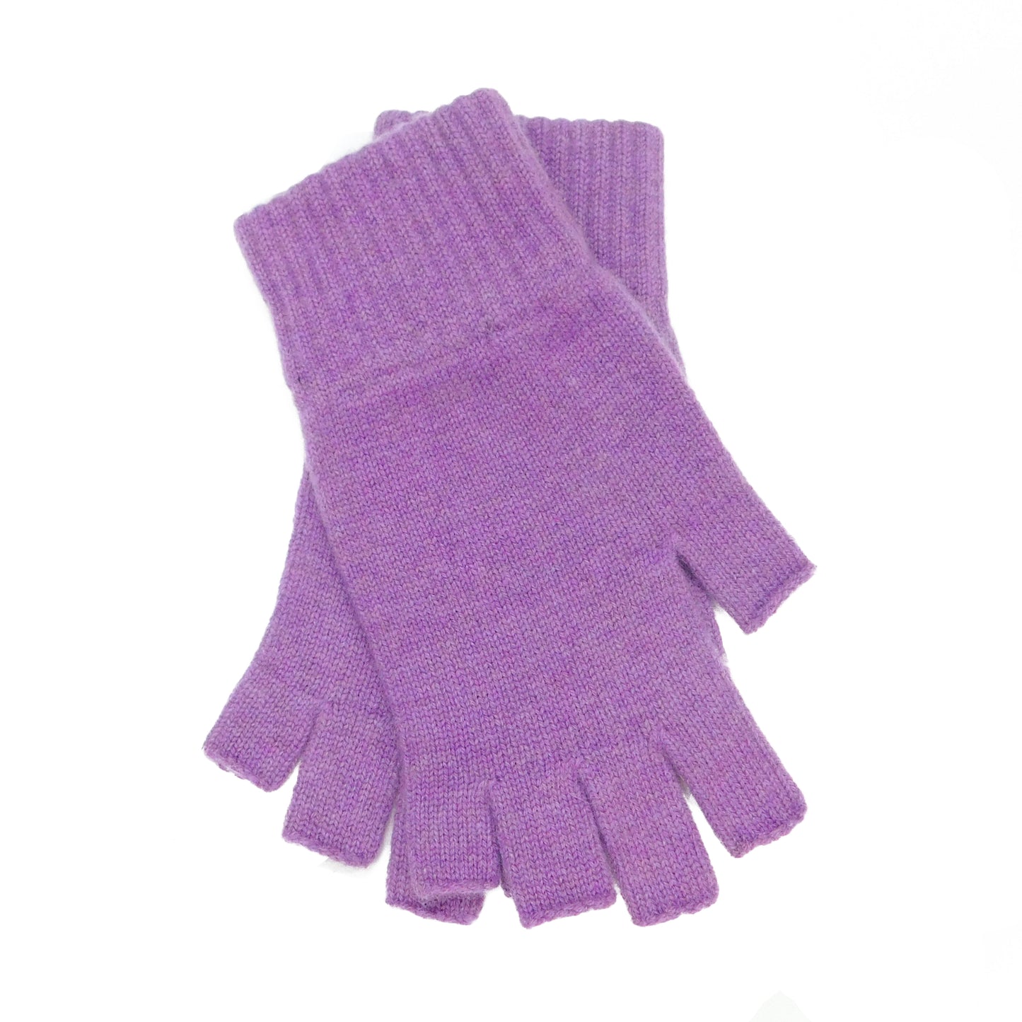 Ladies Pure Cashmere Fingerless Gloves - Reds, Pinks and Lilacs - Handcrafted in Hawick, Scotland