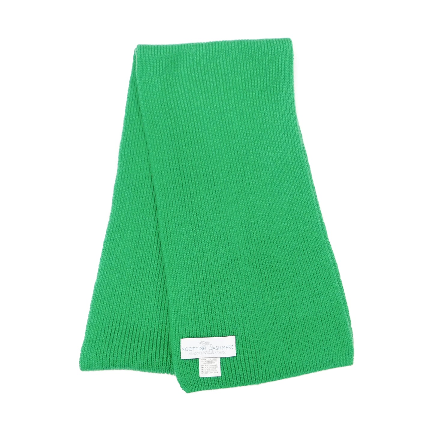 Pure Cashmere Scarf with a narrow rib - Greens, Browns and Neutrals - Handcrafted in Hawick, Scotland