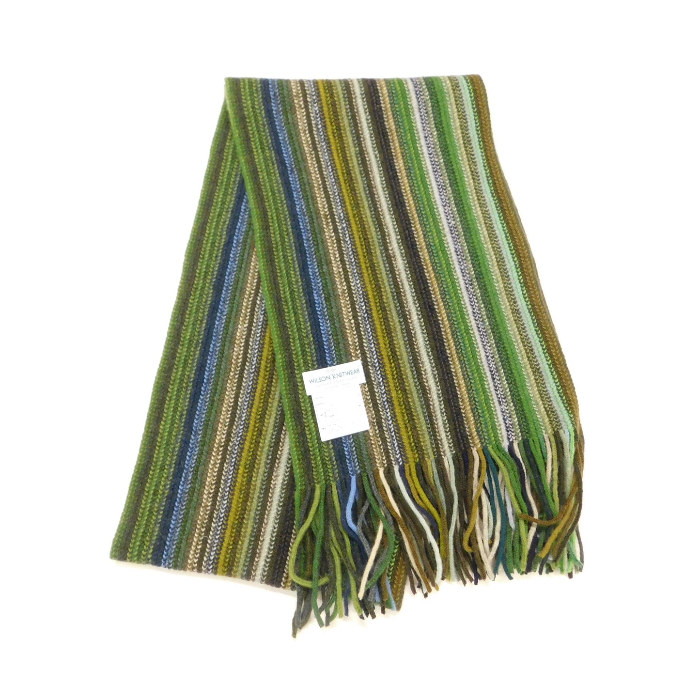 Stripe Scarf, Lambswool Multi-Coloured stripe - Warpknitted in Hawick, Scotland