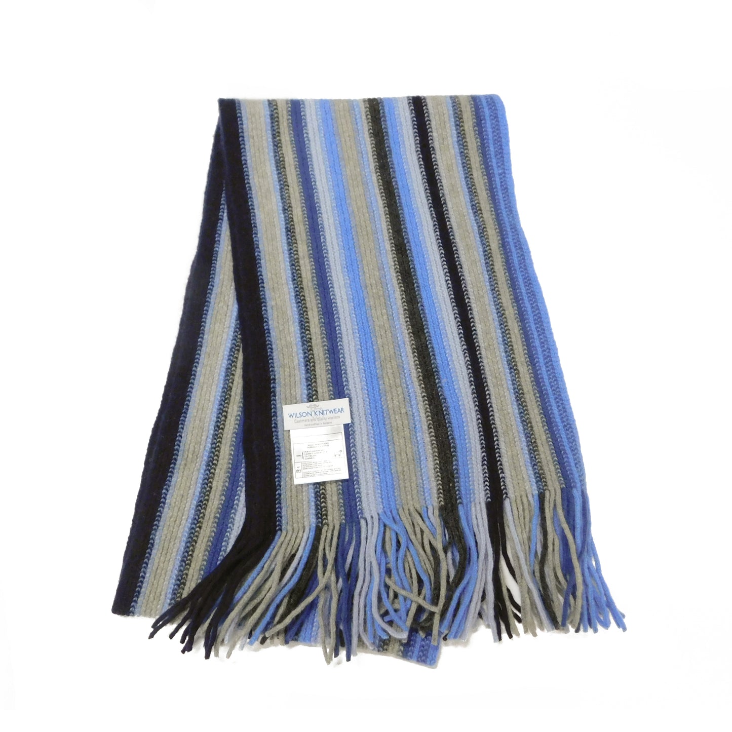 Stripe Scarf, Lambswool Multi-Coloured stripe - Warpknitted in Hawick, Scotland