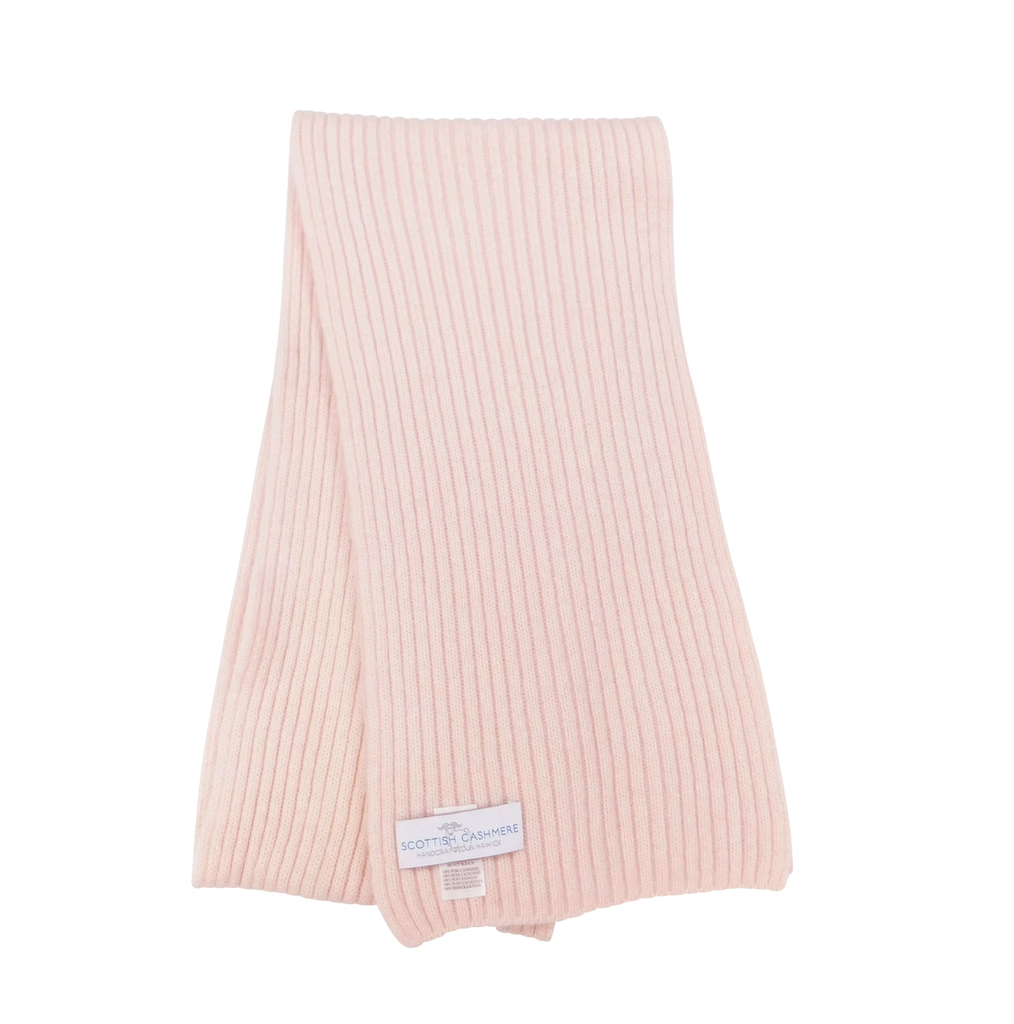 Pure Cashmere Ribbed Knit Scarf — Unisex | Handcrafted in Hawick | Reds, Pinks, Lilacs and Oranges