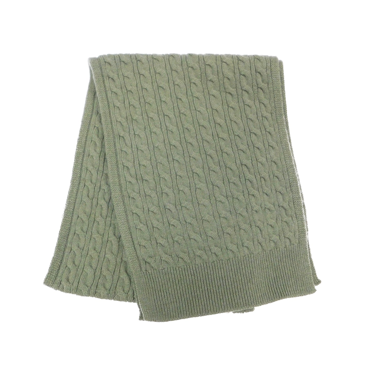 Pure Cashmere Cable Knit Scarf — Unisex | Handcrafted in Hawick