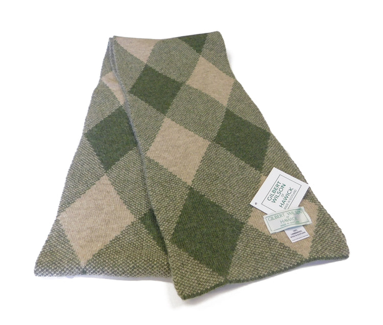 Écharpe en pure laine d'agneau Argyle Diamond - Fabriquée à la main à Hawick, en Écosse La maison des tricots écossais