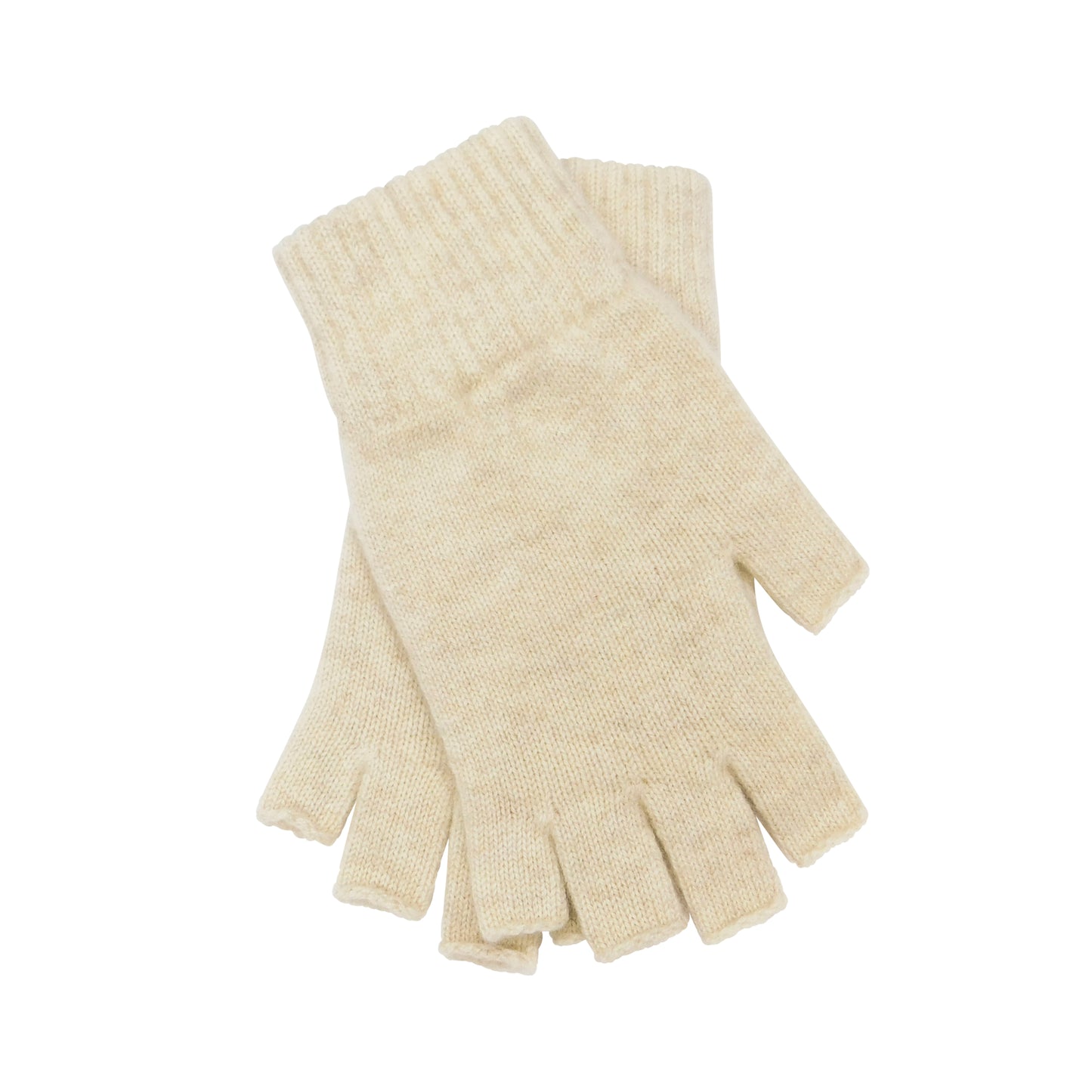 Pair of light beige cashmere fingerless gloves