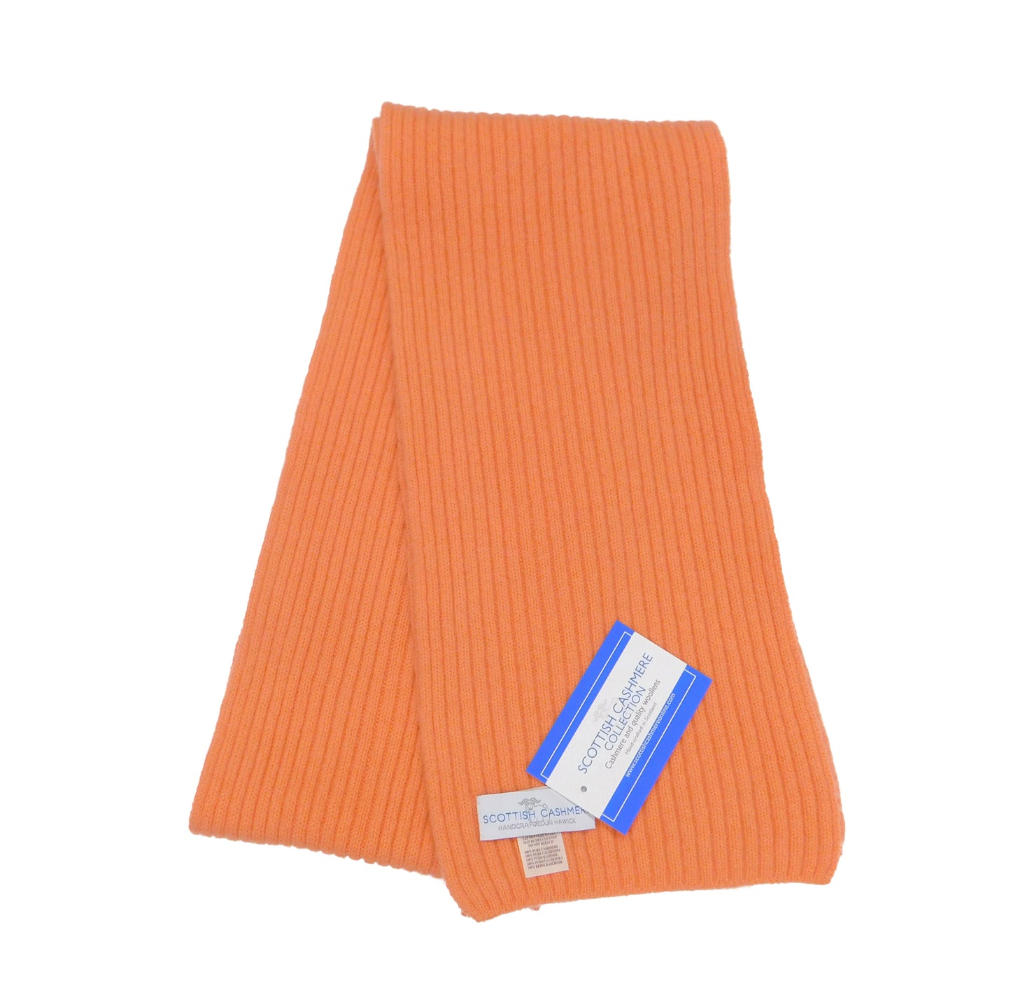 Pure Cashmere Ribbed Scarf - Reds, Pinks, Lilacs and Oranges - Handcrafted in Hawick, Scotland