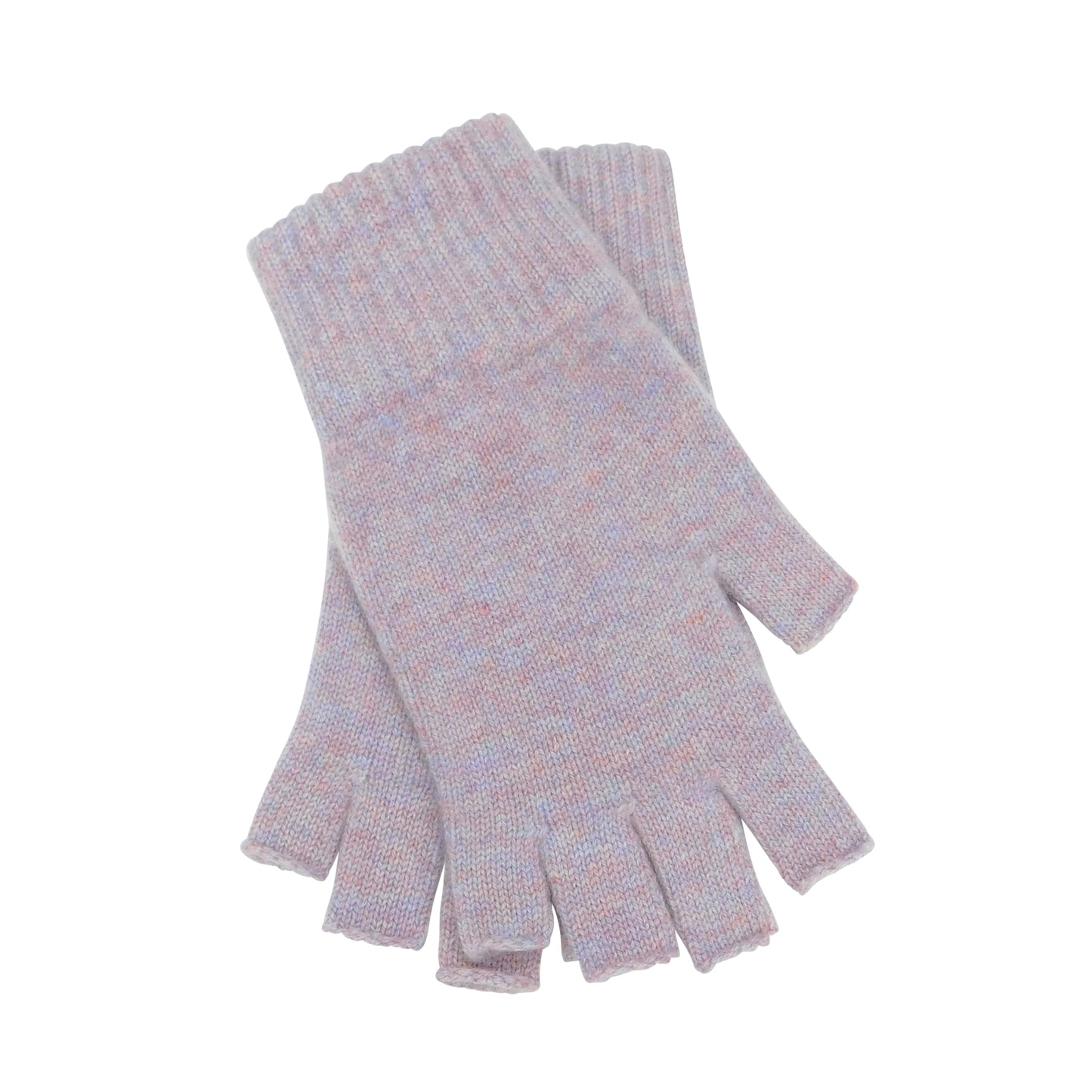 Ladies Pure Cashmere Fingerless Gloves - Reds, Pinks and Lilacs - Handcrafted in Hawick, Scotland