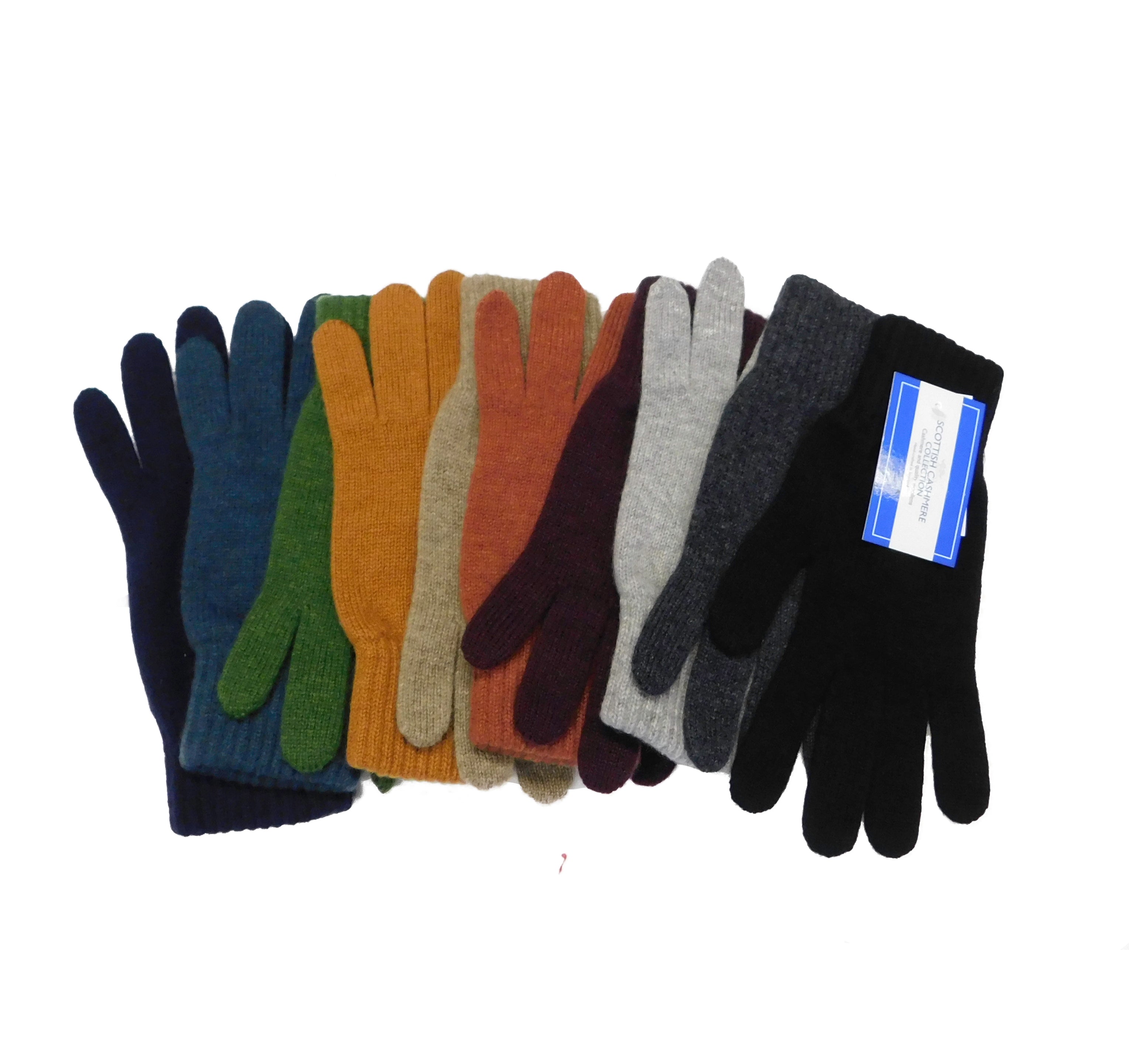 Mens Pure Cashmere Gloves Made in Hawick Scotland Various colours