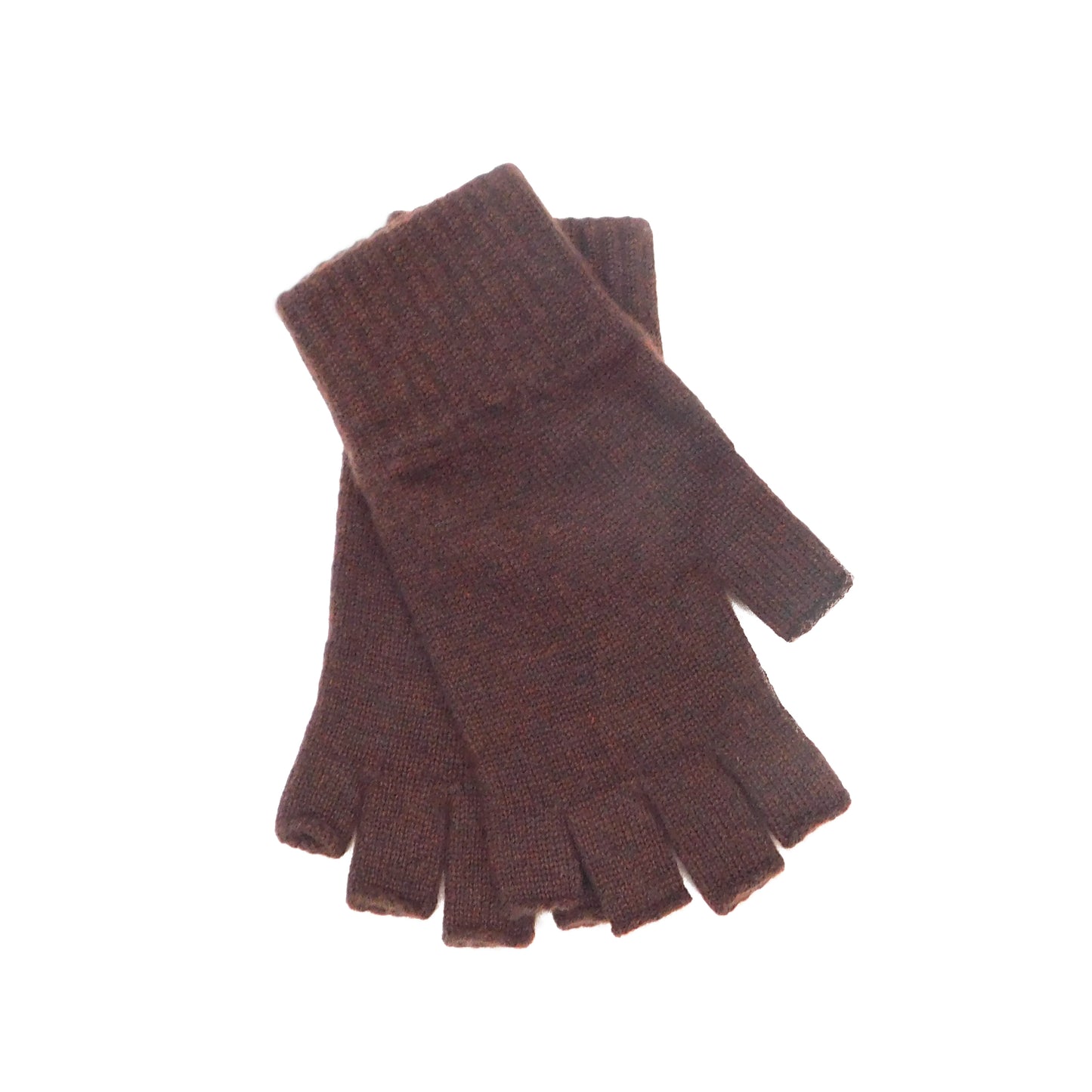 Pair of Chocolate cashmere fingerless gloves