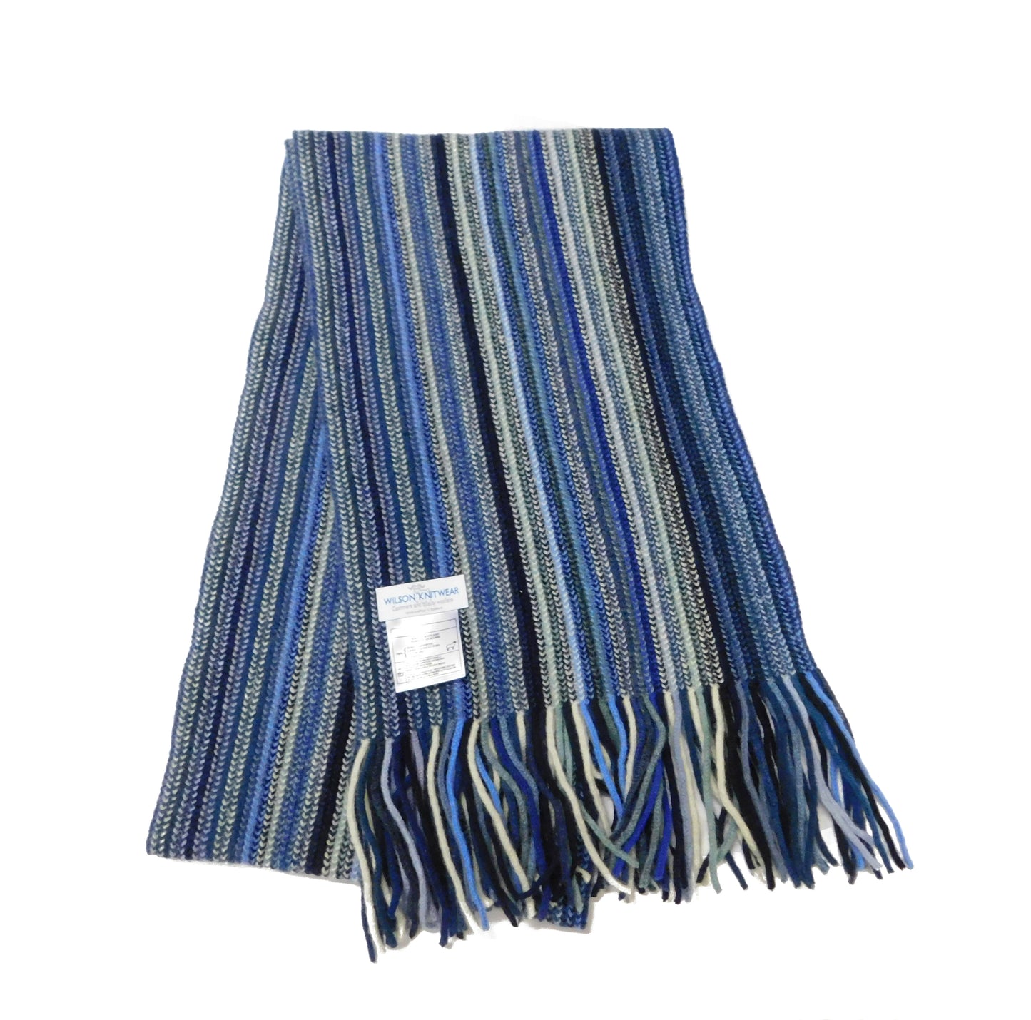 Stripe Scarf, Lambswool Multi-Coloured stripe - Warpknitted in Hawick, Scotland