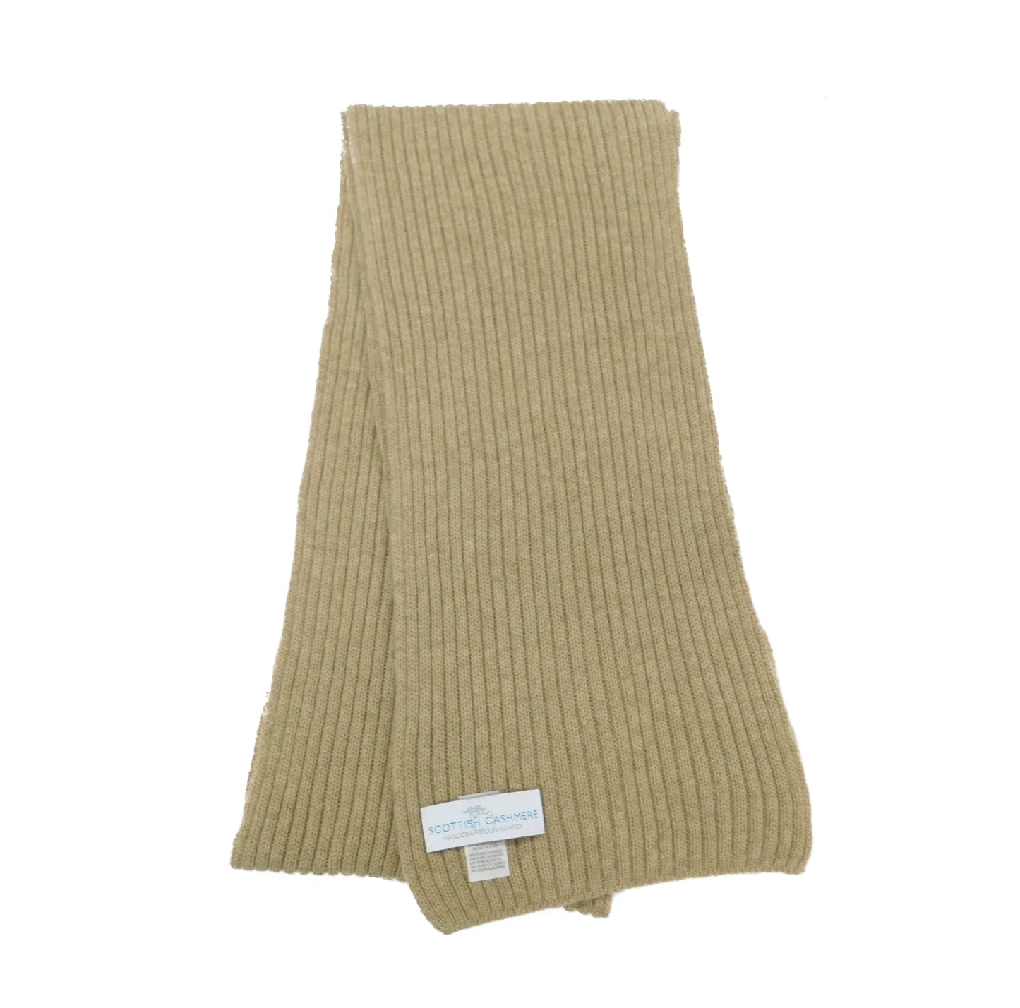 Pure Cashmere Ribbed Scarf - Black, Greys, Blues and Greens - Handknitted by us in Hawick, Scotland