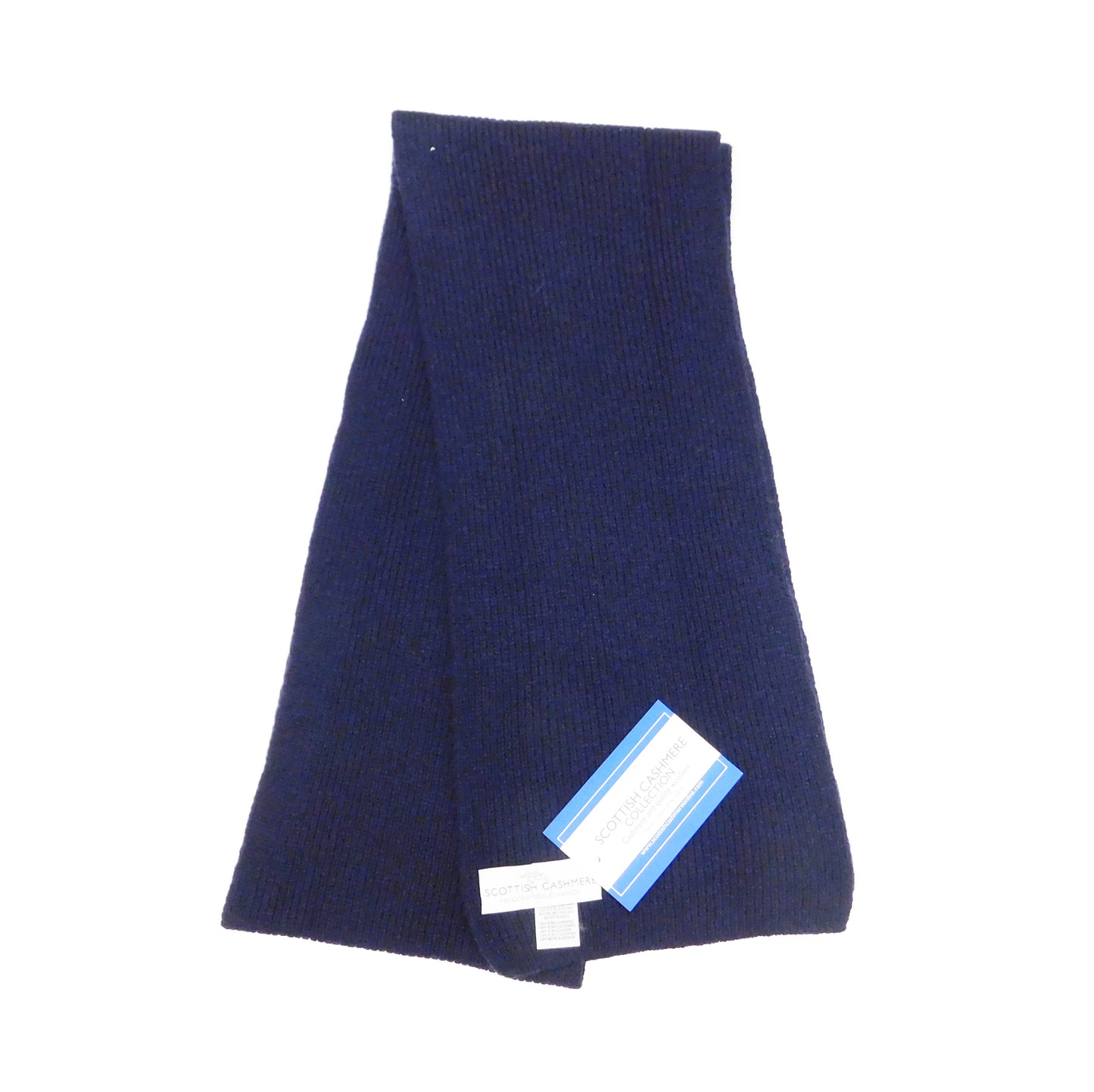 Pure Cashmere Narrow Rib Scarf — Unisex | Handcrafted in Hawick | Black, Greys and Blues