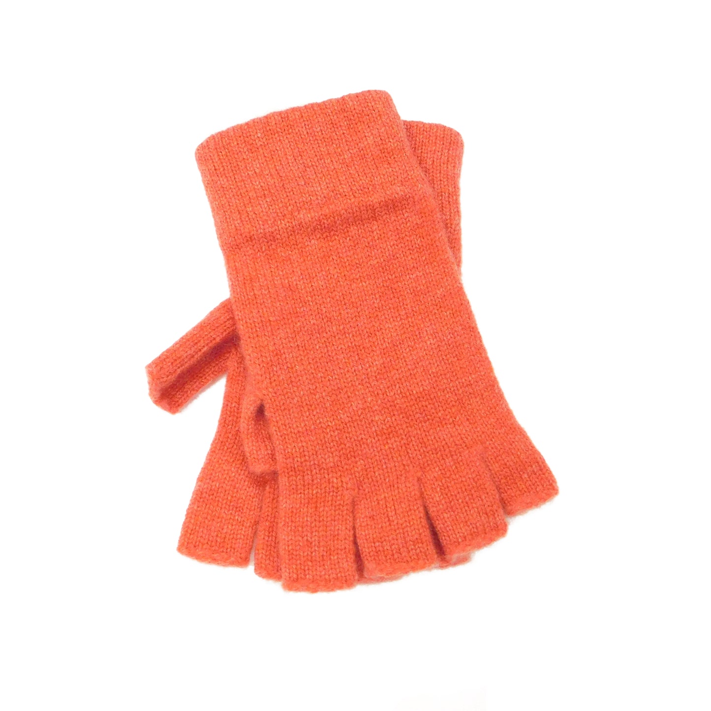Ladies Pure Cashmere Fingerless Gloves with Keystone Thumb - Reds, Oranges, and Neutrals - Handcrafted in Hawick, Scotland