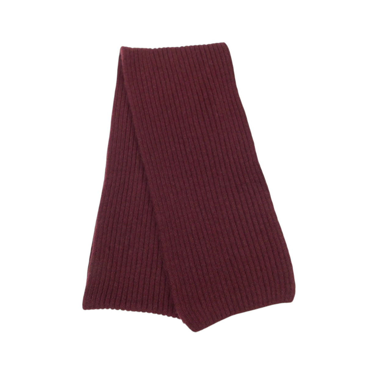 Pure Cashmere Ribbed Knit Scarf — Unisex | Handcrafted in Hawick
