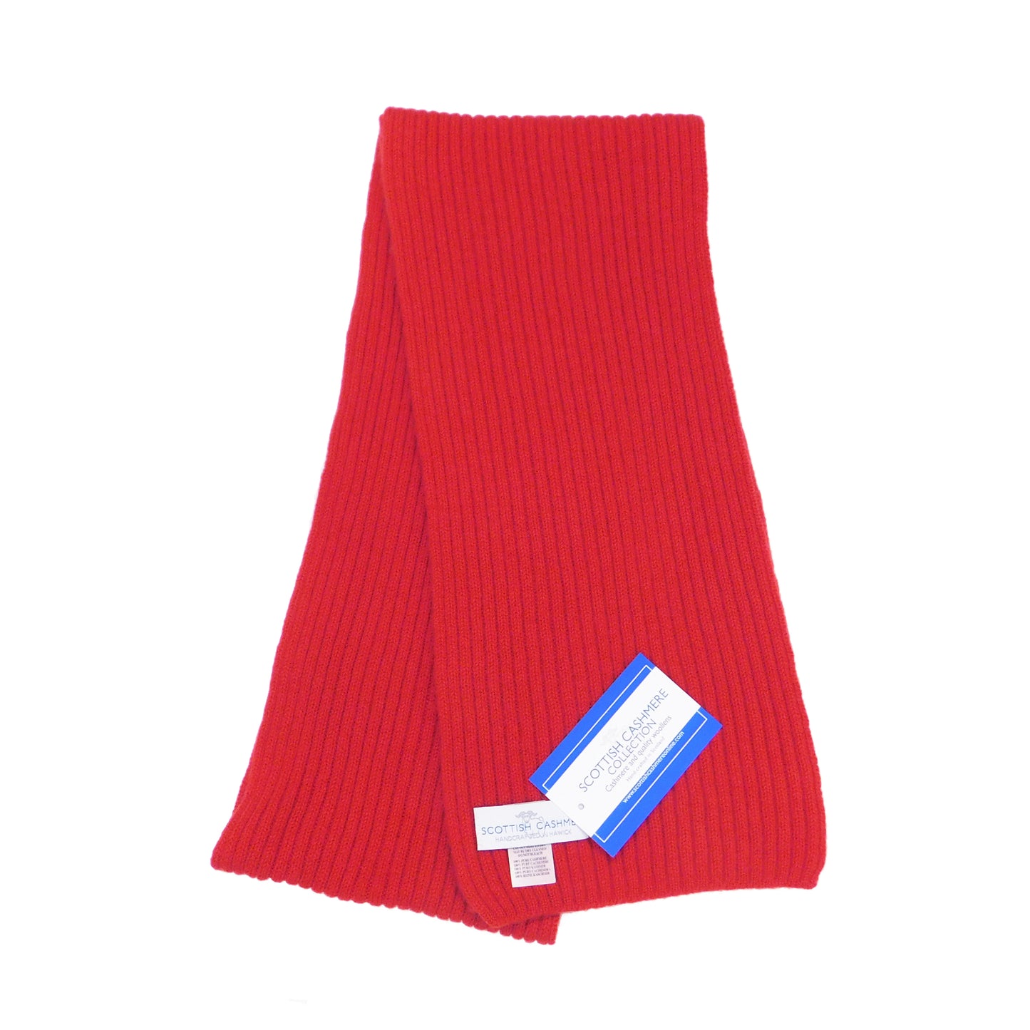 Pure Cashmere Ribbed Knit Scarf — Unisex | Handcrafted in Hawick | Reds, Pinks, Lilacs and Oranges