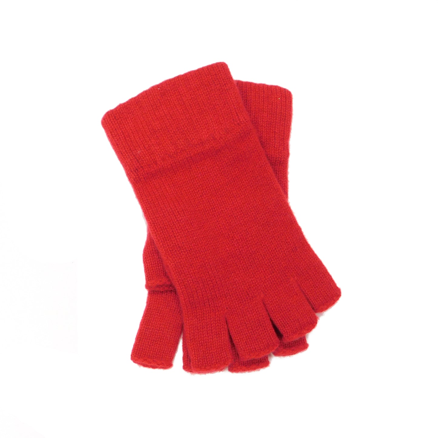 Ladies Pure Cashmere Fingerless Gloves with Keystone Thumb - Reds, Oranges, and Neutrals - Handcrafted in Hawick, Scotland