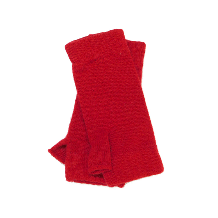 Ladies Pure Cashmere Wristwarmers - Fingerless mitt style with separate thumb - Reds, Burgundys and Neutrals - Handcrafted in Hawick, Scotland