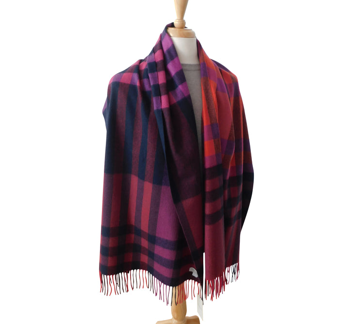Pure Cashmere Wrap / Stole in Plain or Check options - The ultimate in luxury - Woven in Scotland
