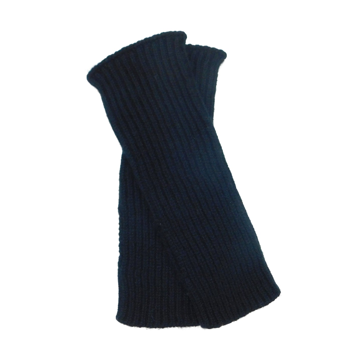 Ladies Pure Cashmere Heavyweight Ribbed Wristwarmers with thumb slit - Hand-crafted in Hawick, Scotland
